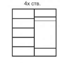 Четырехстворчатый шкаф для одежды Rimini РМШ2/4 (слоновая кость) Четырехстворчатый шкаф для одежды Rimini РМШ2/4 (слоновая кость)