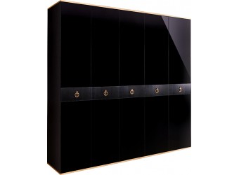 Пятистворчатый шкаф для одежды Rimini Solo РМШ2/5 (s) (черный)