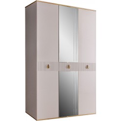 Трехстворчатый шкаф для одежды с зеркалом Rimini Solo РМШ1/3 (s) (слоновая кость)