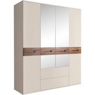 Четырехстворчатый шкаф для одежды с зеркалами и ящиками Богемия Вуд (Bogemia Wood) БМШ1/41 (Wo)
